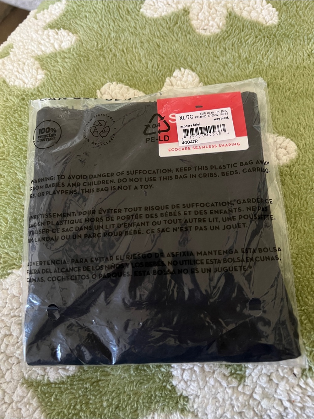 SPANX shape ExtraOrdinary brief, very black, xl NWT